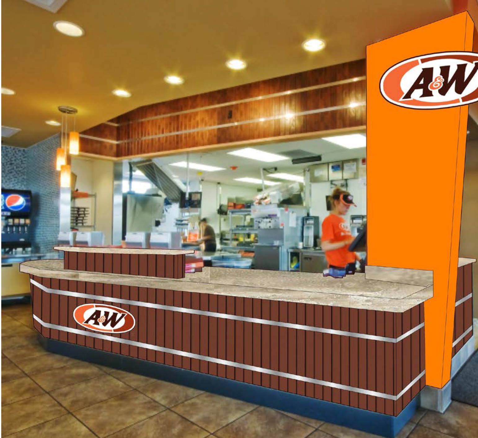 A&W Restaurant in Midland