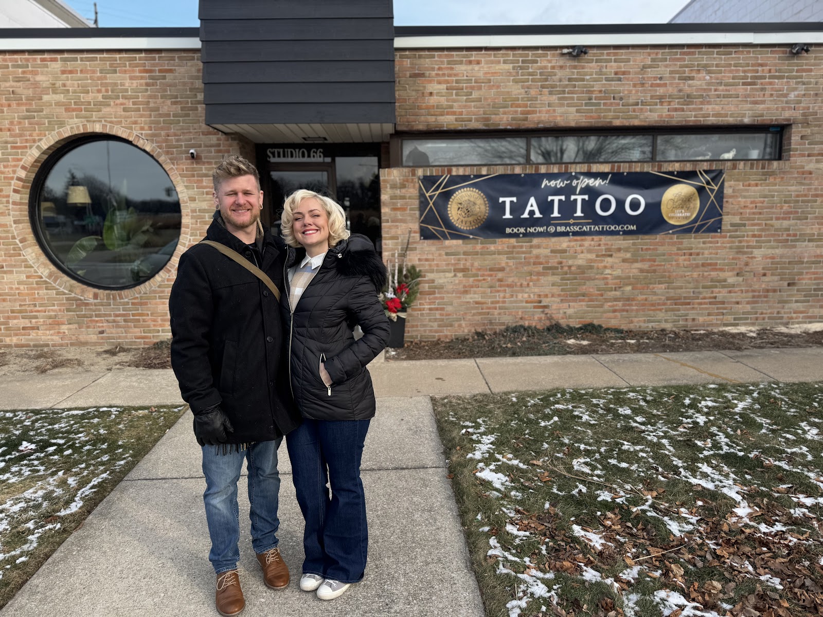 Brass Cat Tattoo in Midland